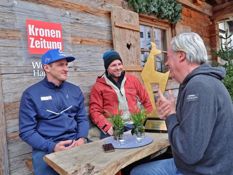 Matthias Mayer (dreifacher Olympiasieger) und Beat Feuz (Schweiz, Olympiasieger, Weltmeister)